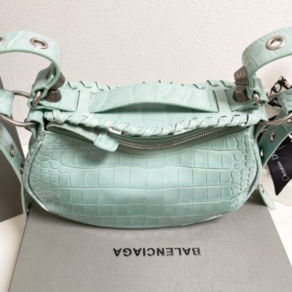 Balenciaga Le Cagole Half-Moon Small Armpit Dumpling Bag - Green 12992 - Image 4