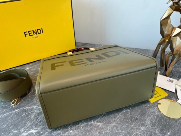 Fendi Sunshine Small Tote Bag - Green 82706 - Image 2