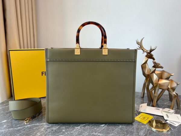 Fendi Sunshine Small Tote Bag - Green 82706 - Image 4