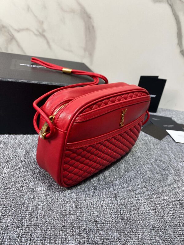 YSL Women Saint Laurent Victoire Leather Handbag - Red 74316 - Image 3