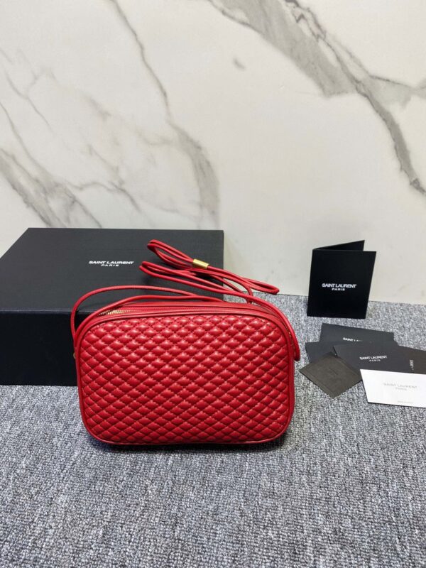 YSL Women Saint Laurent Victoire Leather Handbag - Red 74316 - Image 2