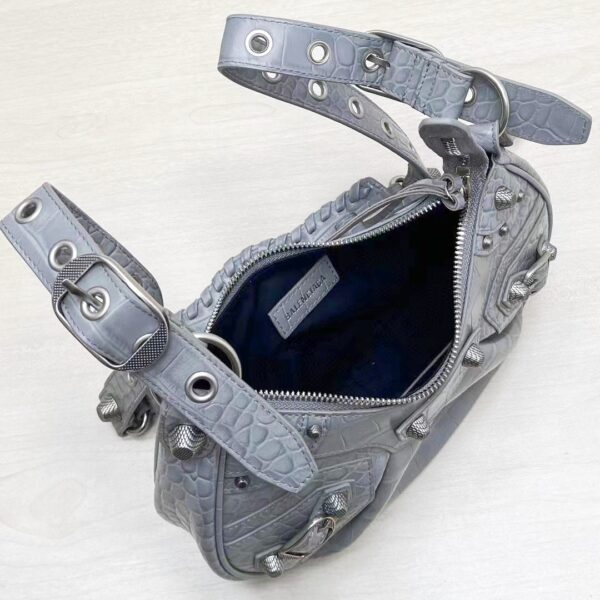 Balenciaga Le Cagole Half-Moon Small Armpit Dumpling Bag - Gray 85842 - Image 2