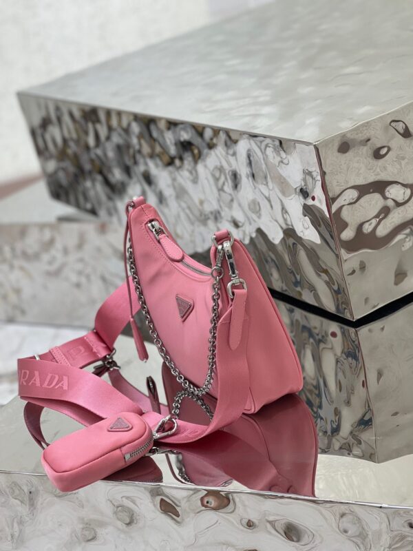Prada Hobo New Three-In-One Handbag - Pink 62358 - Image 3