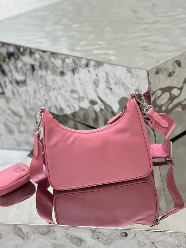 Prada Hobo New Three-In-One Handbag - Pink 62358 - Image 4