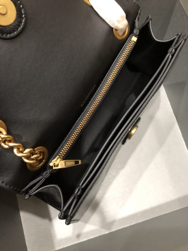 Balenciaga Crush Hourglass Small Chain Bag - Black/Gold 25232 - Image 2