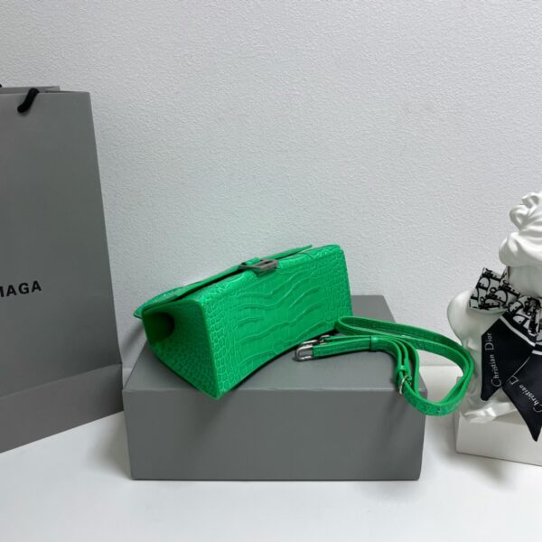 Balenciaga Crocodile Small Hourglass Bag - Green 11258 - Image 3