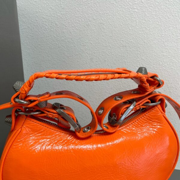Balenciaga Le Cagole Half-Moon Large Armpit Dumpling Bag - Orange 75407 - Image 2