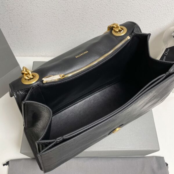 Balenciaga Medium Crush Chain Bag - Black/Gold 75229 - Image 2