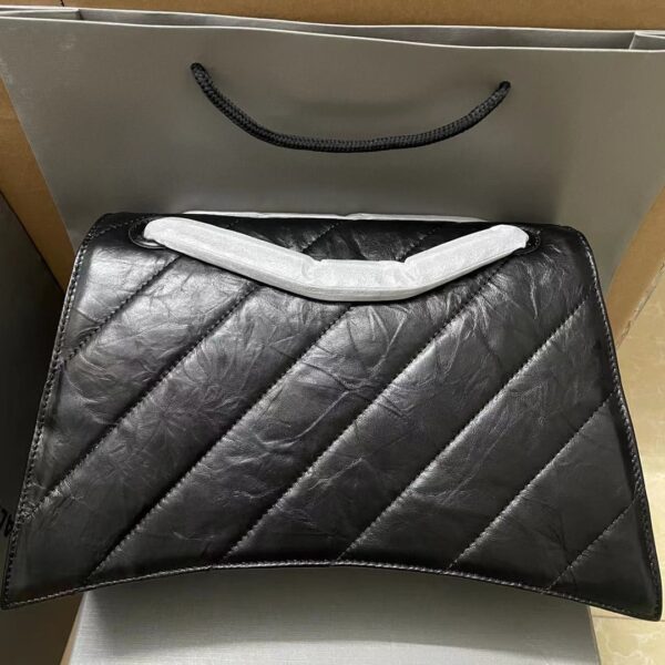Balenciaga Medium Crush Chain Bag - Black 52139 - Image 4