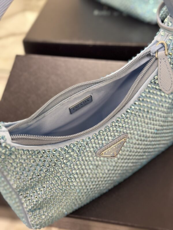 Prada Hobo Diamond Armpit Bag - Blue 99687 - Image 2