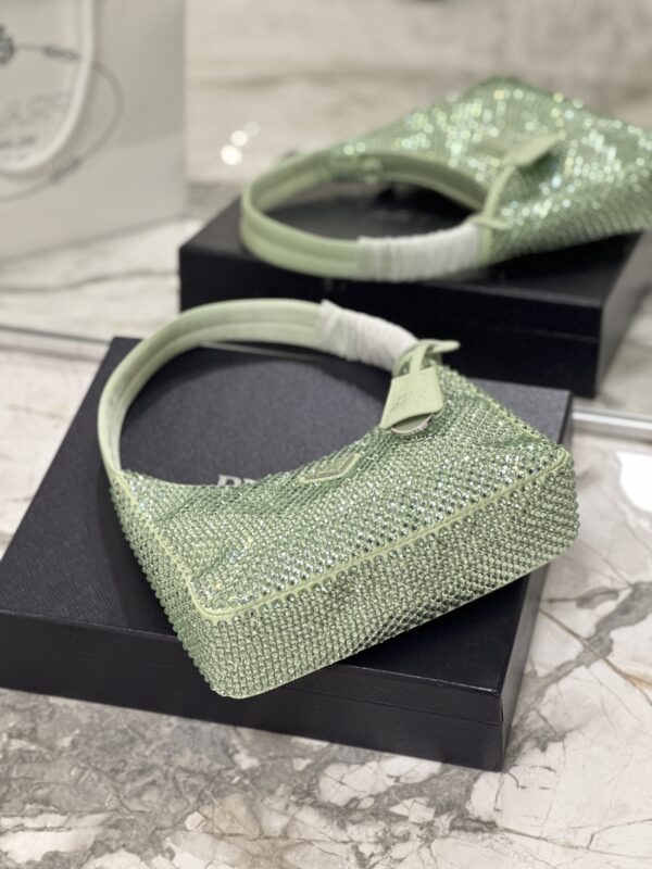 Prada Hobo Diamond Armpit Bag - Green 53756 - Image 3