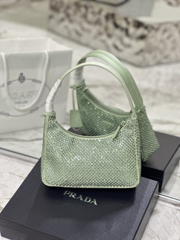 Prada Hobo Diamond Armpit Bag - Green 53756 - Image 5
