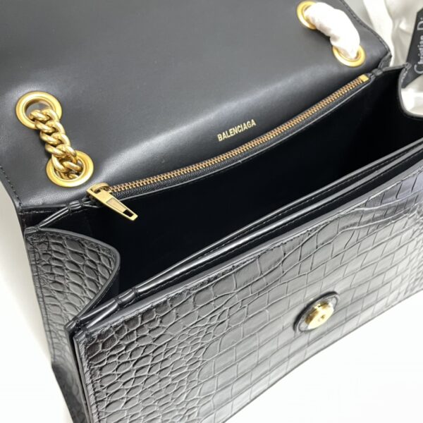 Balenciaga Medium Crush Bag - Black/Gold 12329 - Image 3