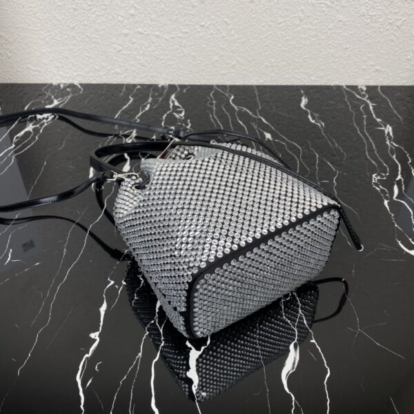 Prada New Crystal Bucket Bag - Silver 35012 - Image 4