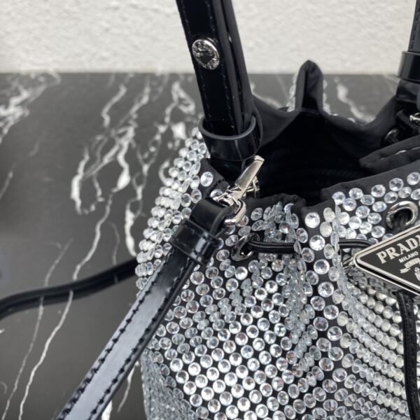 Prada New Crystal Bucket Bag - Silver 35012 - Image 3