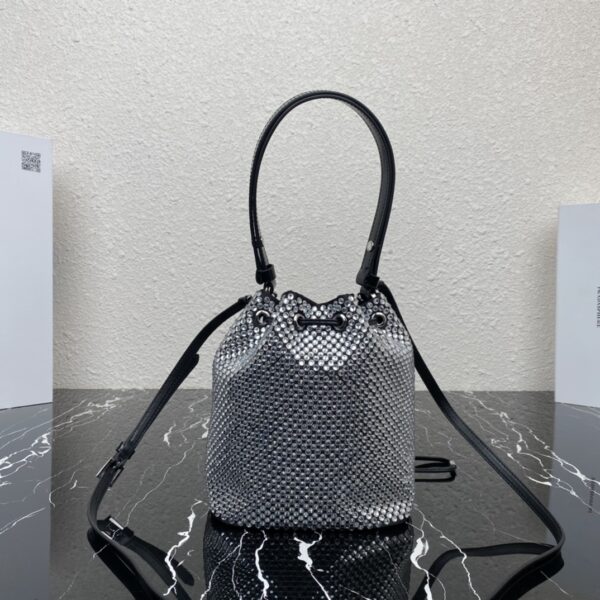 Prada New Crystal Bucket Bag - Silver 35012 - Image 5