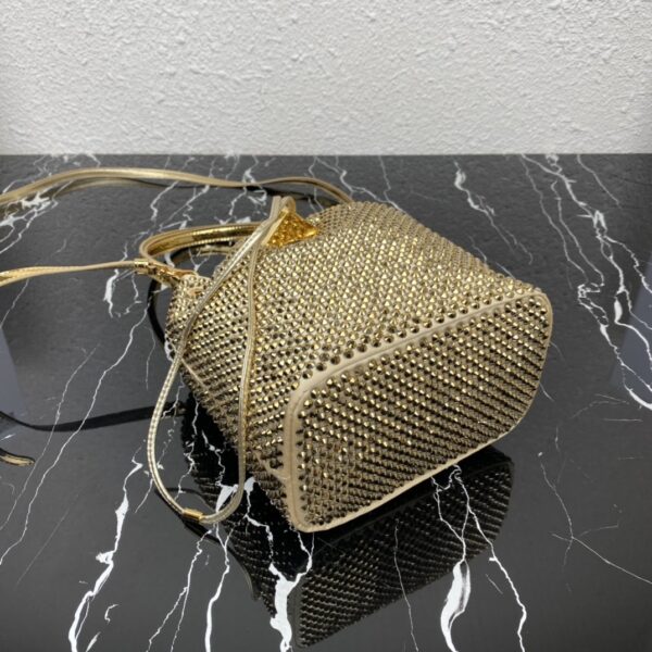 Prada New Crystal Bucket Bag - Gold 37227 - Image 4