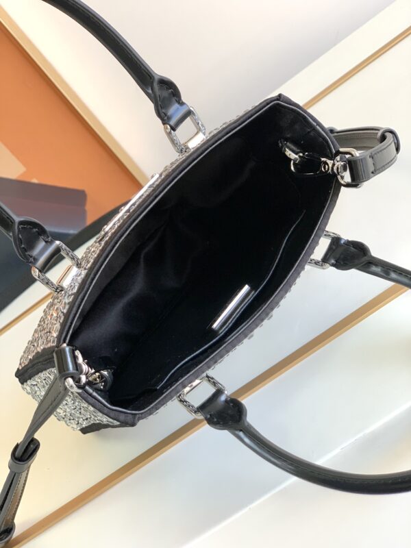 Prada Mini Diamond Tote Bag - Black/White 67245 - Image 2