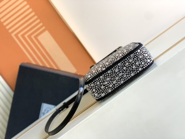 Prada Mini Diamond Tote Bag - Black/White 67245 - Image 3