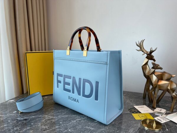 Fendi Sunshine Small Tote Bag - Sky Blue 12373 - Image 2