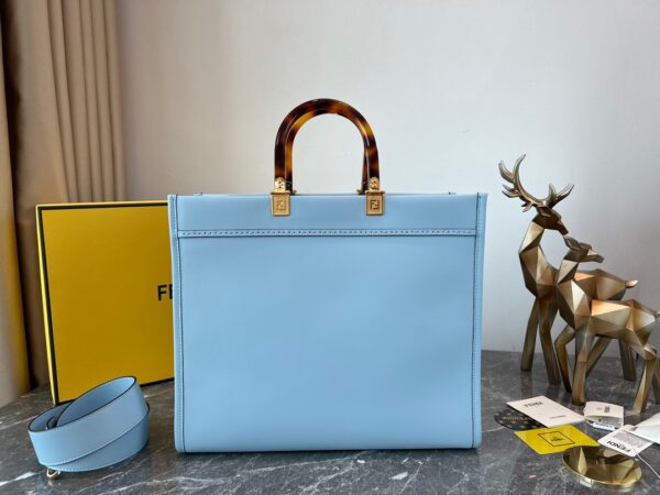 Fendi Sunshine Small Tote Bag - Sky Blue 12373 - Image 3