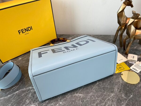 Fendi Sunshine Small Tote Bag - Sky Blue 12373 - Image 5