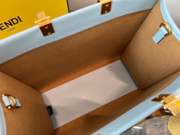 Fendi Sunshine Small Tote Bag - Sky Blue 12373 - Image 4