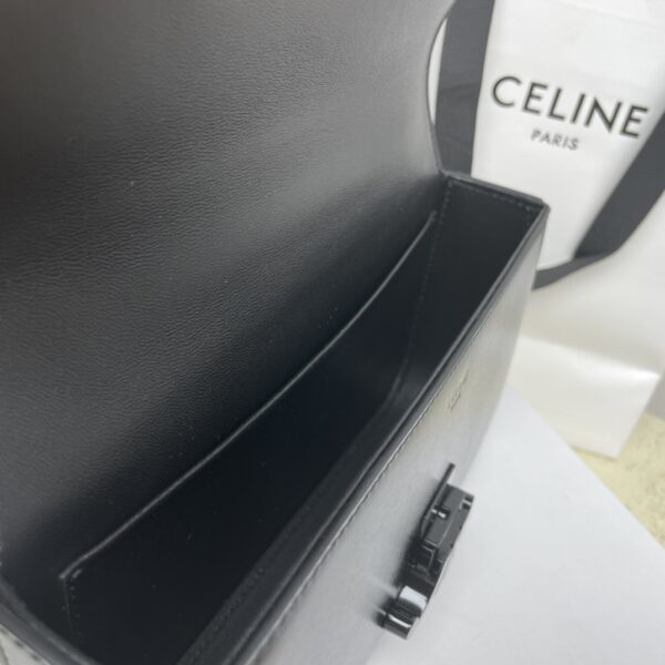 Celine Chain Underarm Triomphe Canvas Bag - Black 21522 - Image 3