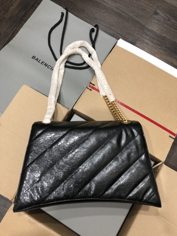 Balenciaga Medium Flower Gold Buckle Chain Bag - Black 54737 - Image 5