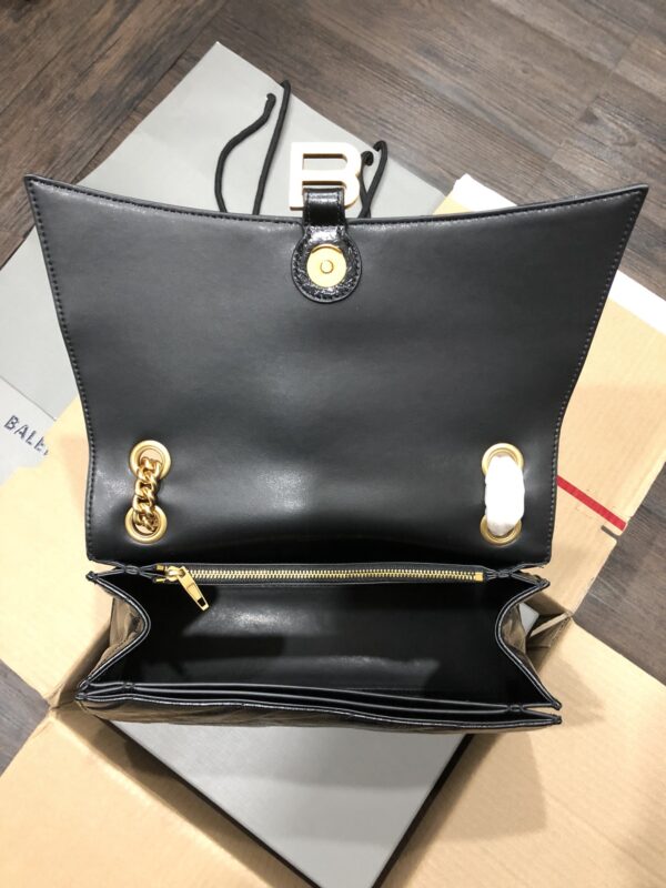 Balenciaga Medium Flower Gold Buckle Chain Bag - Black 54737 - Image 3
