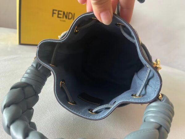 Fendi Mon Tresor Small Bucket Bag - Gray/Blue 12586 - Image 3