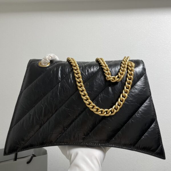 Balenciaga Medium Crush Chain Bag - Black/Gold 49456 - Image 5