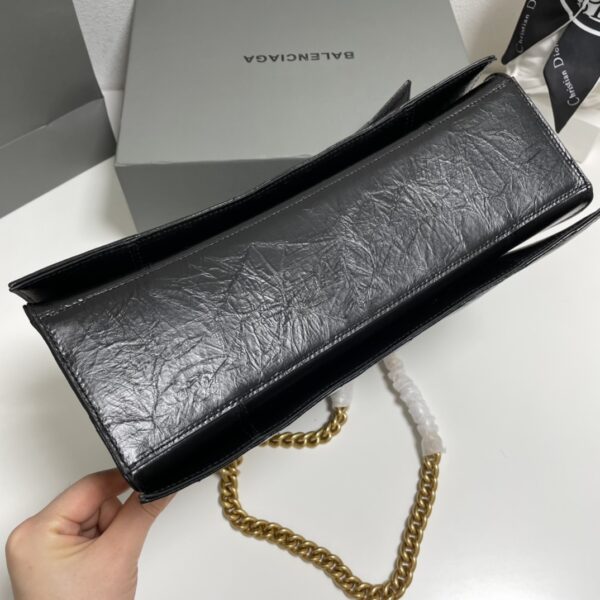 Balenciaga Medium Crush Chain Bag - Black/Gold 49456 - Image 2