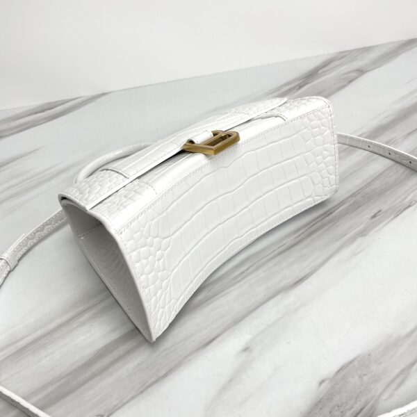 Balenciaga Hourglass Crocodile Sand bag (Golden Buckle) - White 57800 - Image 5