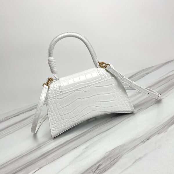 Balenciaga Hourglass Crocodile Sand bag (Golden Buckle) - White 57800 - Image 3