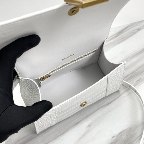 Balenciaga Hourglass Crocodile Sand bag (Golden Buckle) - White 57800 - Image 2