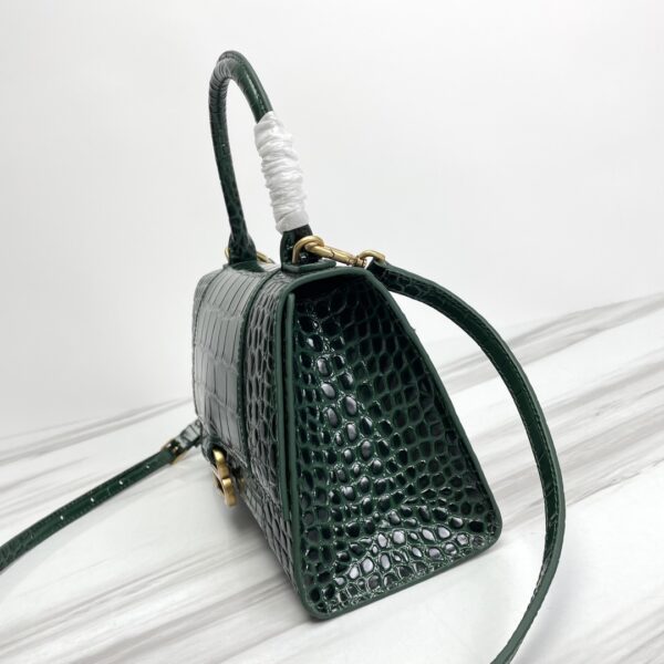 Balenciaga Hourglass Crocodile Sand bag (Golden Buckle) - Green 16369 - Image 4