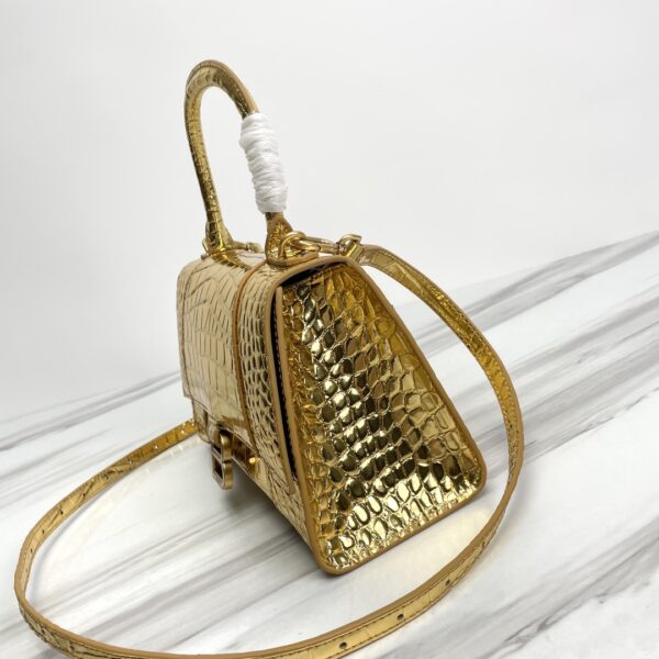 Balenciaga Hourglass Crocodile Sand bag (Golden Buckle) - Gold 59353 - Image 5