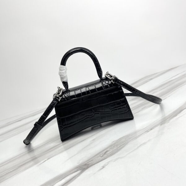 Balenciaga Hourglass Small Bag (Silver Buckle) - Black 16179 - Image 3
