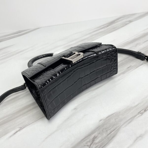 Balenciaga Hourglass Small Bag (Silver Buckle) - Black 16179 - Image 5