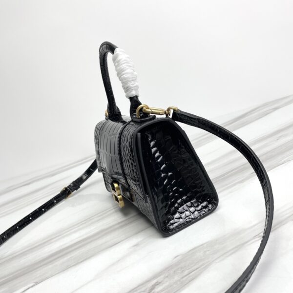 Balenciaga Hourglass Small Bag (Golden Buckle) - Black 68589 - Image 4