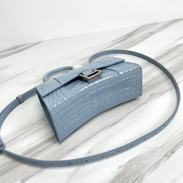 Balenciaga Hourglass Small Bag (Silver Buckle) - Blue 35902 - Image 5