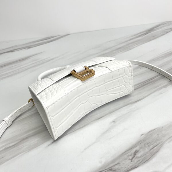 Balenciaga Hourglass Small Bag (Golden Buckle) - White 55146 - Image 5