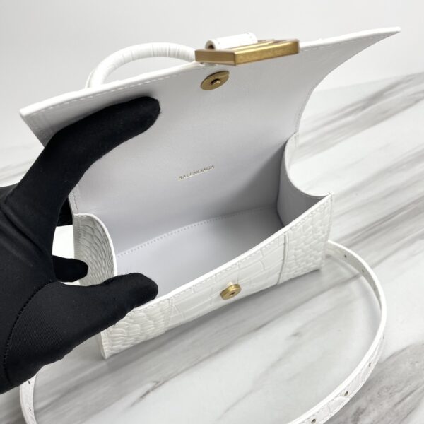 Balenciaga Hourglass Small Bag (Golden Buckle) - White 55146 - Image 2