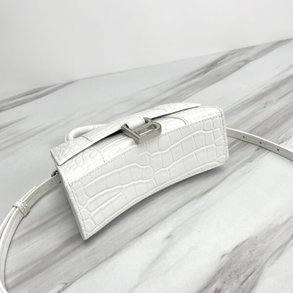 Balenciaga Hourglass Small Bag (Silver Buckle) - White 14487 - Image 5