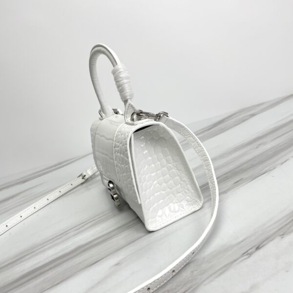 Balenciaga Hourglass Small Bag (Silver Buckle) - White 14487 - Image 3