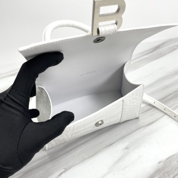 Balenciaga Hourglass Small Bag (Silver Buckle) - White 14487 - Image 2