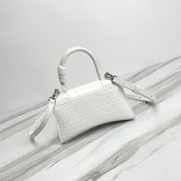 Balenciaga Hourglass Small Bag (Silver Buckle) - White 14487 - Image 4