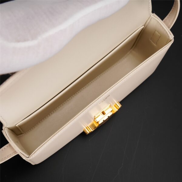 Celine Triomphe Shiny Cow Leather Armpit Bag - off White 77976 - Image 5