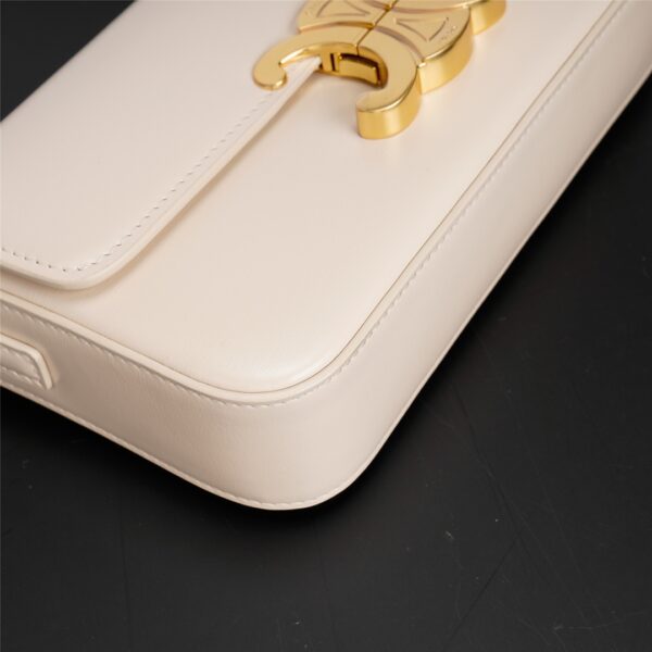 Celine Triomphe Shiny Cow Leather Armpit Bag - off White 77976 - Image 3
